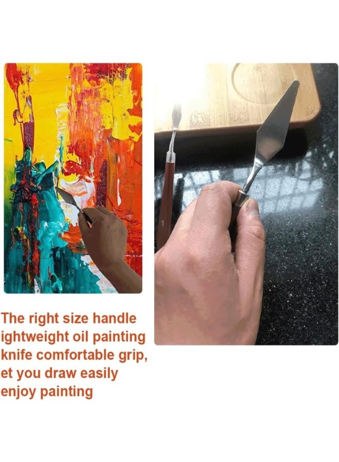 FAYET 10PCS Stainless Steel Palette Knife Set, Flexible Painting Spatula and Color Mixing Scraper with Ergonomic Handles, Durable Artist Paint Knives for Oil, Acrylic, Canvas, and Mixed Media Art - Image 3